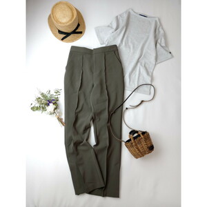 Agaa-ga[...,... put on .. is still here.] switch side slit strut pants 38 made in Japan khaki (20K+9789)