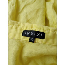 INDIVI インディヴィ「印象的なビビットカラーでキマる」フレンチ リネン 麻 100％ 長袖 シャツ ブラウス 羽織 イエロー 黄色 38(22S+9889)_画像5