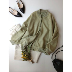 ITEMS URBAN RESEARCH item z Urban Research [ put on . none .......!] suede style Stadium jacket khaki (14K+9938)
