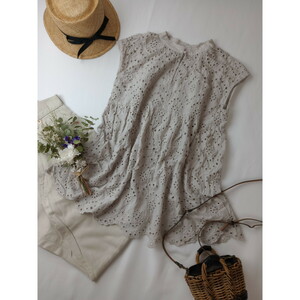  Sunny lable Urban Research [ put on only . wonderful ....] cotton cotton 100% ska LAP lace bra light pull over shirt (29K+9733)