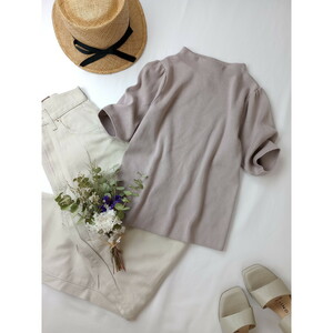  Proportion Body Dressing [ possible love . on!.... become ] high‐necked puff sleeve short sleeves knitted pull over S (38K+1674)