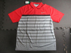 ◆ナイキゴルフ スタンダードフィット Tシャツ◆未使用 XL ポロシャツ メンズ ドライフィット DRI-FIT NIKE GOLF 赤グレー♪2F-80423カナ