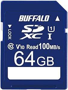バッファロー SDカード 64GB 100MB/s UHS-1 スピードクラス1 VideoSpeedClass10 IPX7 F