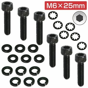 【送料無料】レカロ シート 固定用 高強度 ボルト M6×25 6本set SR1/2/3/4/5 LX LS LT A8 Cクラシック エルゴメド オルソペド 内歯set