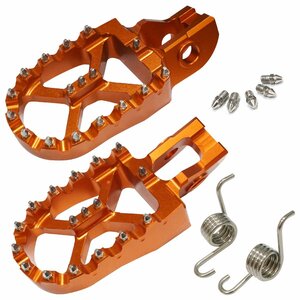 【送料無料】フット ペグ ペダル ステップ ワイド KTM SX SX-F SXC EXC EXCF XC XCF SX SXF ガスガス ハスクバーナ 125 150 250 450 橙