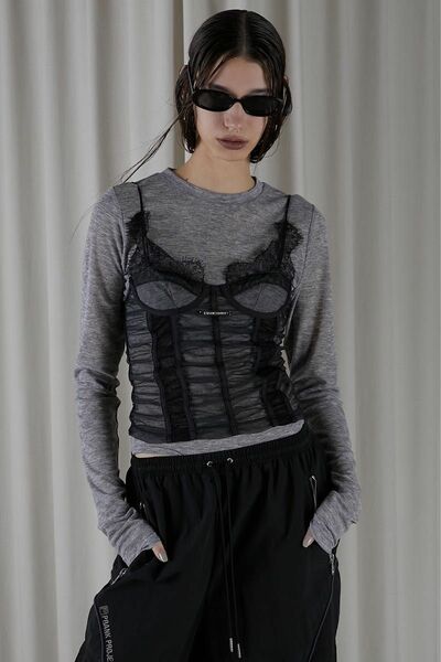 PRANK PROJECT プランクプロジェクト　See-through Bustier Layered Top