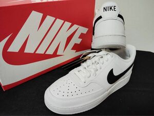 新品24cmNIKEナイキ コートビジョンLOホワイトブラック白黒AF1エアフォース1好きにコートヴィジョンcourtvision