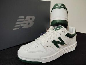 新品未使用品　大人気！23cmニューバランス（new　balance）レディーススニーカーBB480LNGホワイトグリーン白緑