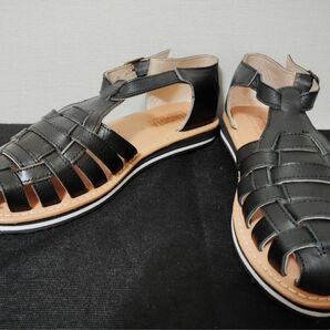 新品ヴァリジスタグローバルスタジオVARISISTAGlobalStudioレザーグルカサンダル DOBY革靴皮靴本革本皮ブラック