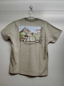 新品チャムスCHUMS Zion Camping レディース コットン半袖TシャツカットソーLサイズGreigeグレージュ色