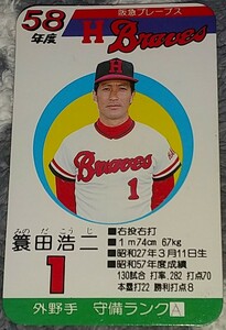 タカラプロ野球カードゲーム昭和５８年度阪急ブレーブス 蓑田浩二