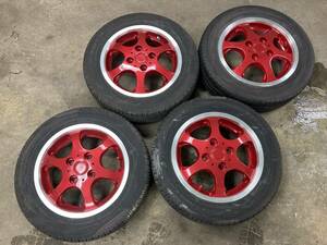 中古アルミ　13×4.5J　PCD100　オフ45　155/65R13　自家塗装品