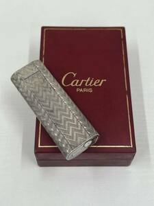 Cartier 【カルティエ】ライター　シルバー　ヘリンボーン柄　【着火済み】