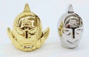 [ secondhand goods ] Bandai Kinnikuman die-cast gold kesi sunshine gold mask silver mask 2 point set '