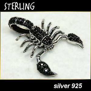 ■STERLING シルバー925■オニキス・スコルピオン サソリ 蠍■ペンダントトップ■アクセサリー