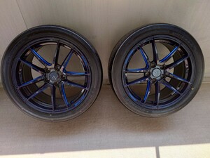 【タイヤ未使用ホイールセット】Weds Sport RN-55M 18インチ 9.5j +45 PCD 114.3 DUNLOP DIREZZA β02 255/40R18