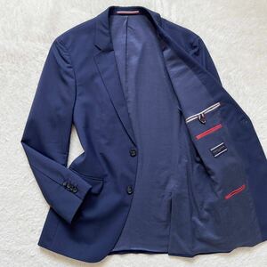 トミーヒルフィガー【人気の一着】TOMMY HILFIGER テーラードジャケット ブレザー TH FLEX 伸縮性 ストレッチ ネイビー 紺 48 L