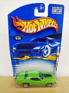 ■ HOTWHEELSホットウィール 2001 No.026 1/64 PLYMOUTH GTX 1971 黄緑 プリムス ミニカー