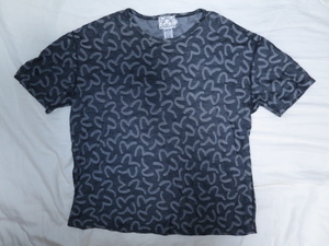 EVISU エヴィス 日本製 カモメ 総柄 Tシャツ 42 モノグラム 鹿の子 ジャガード 織り