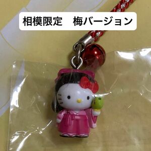 【未開封品】 HELLO KITTY ハローキティ ご当地キティ 相模限定　梅バージョン 根付け ストラップ