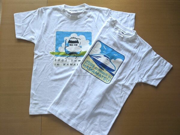 700系新幹線 子ども用 半袖Tシャツ ジュニアLサイズ JR東海浜松工場イベント 2002 2003 2枚セット 男の子用