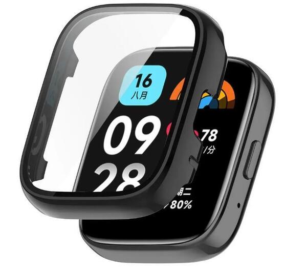 Redmi Watch 3 Active アクティブ ガラス 保護 ケース ブラック 防水 カバー フィルム 交換 保護 画面保護 watch3 active ハードケース