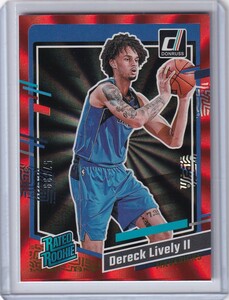 [99枚限定] NBAカード 2023-24 Donruss Basketball Dereck Lively II Rated rookie red laser /99 Dallas Mavericks RC ルーキー