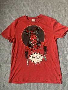 希少 MARVEL スパイダーマン TACOS Tシャツ 古着 ウィンテージ タコス 赤 マーベル メンスS