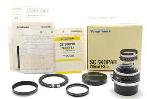 [AB品]Voigtlander SC SKOPAR 28mm F3.5★付属品多数★Nikon S S2 S3 S4 SP★4735
