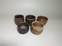 備前焼 3 ぐい呑み　ぐい呑　まとめて　作家品　酒器　盃　古民家整理品_画像3