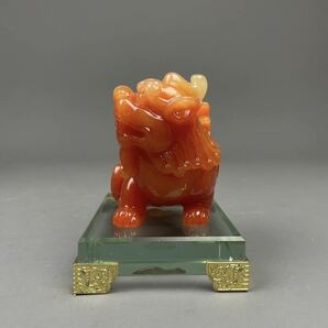 N) 中国美術 神獣貔貅 瑞獣 時代物 古董品 極細工 彫刻 古美術 中國古玩 唐物 古置物 古賞物 希少 樹脂製 専用ケース付き アンティークの画像3