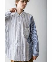 ＜monkey time＞ STRIPE PANEL OVER SIZED REG/ストライプシャツ（M）/ モンキータイム オーバーサイズシャツ_画像1