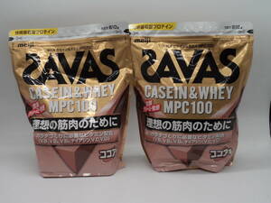 B0263 unopened goods health food The bus casein & whey protein MPC100 810g×2 sack cocoa taste SAVAS CASEIN&WHEY MPC100