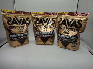 B0275 未開封品 健康食品 ザバス ホエイ プロテイン 100 980g×3袋 リッチショコラ味 SAVAS WHEY PROTEIN 100 賞味期限2025年6月