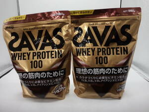 B0329 unopened goods health food The bus whey protein 100 980g×2 sack Ricci chocolate taste SAVAS WHEY PROTEIN 100 best-before date 2025 year 7 month 