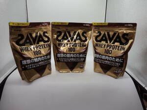 B0344 未開封品 健康食品 ザバス ホエイ プロテイン 100 980g×3袋 リッチショコラ味 SAVAS WHEY PROTEIN 100 賞味期限2025年2月