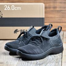 スニーカー メンズ 26.0cm シューズ 靴 ウォーキングシューズ 黒 新品_画像1