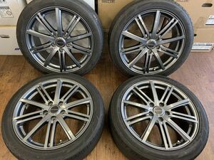 §BALMINUM BR10 バルミナ 18X7.5J+53 114.3-5H ダンロップ 225/45R18(225/45-18)格安中古 レヴォーグ/WRX S4/オデッセイ/アクセラ 等