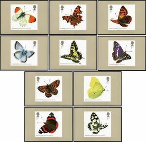 カード J269 イギリス 昆虫 蝶 10種 2013年発行