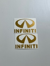 INFINITI インフィニティ ロゴマークステッカー 4枚セット ゴールド 金色ステッカー インテリア 携帯 他 色々 カッティングステッカー_画像2