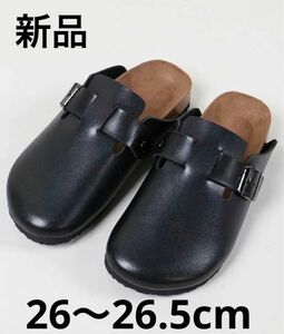 フェイクレザー　グロッグサンダル　サボサンダル　26〜26.5cm 【箱無し】