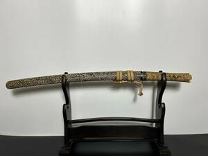 ^ Japanese sword high class .. small pattern ... work ivory manner pattern head fish . flower car . head total length approximately 74.