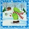 雪遊びの子供たち クリスマスピローパネル/ブルー SSI2415 110*60 シーティング コットン 未完成品