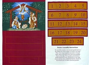 イエスの誕生 アドベントカレンダー/ダークレッド RJR1737 シーティング コットン 未完成品