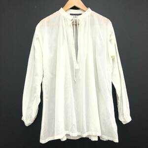 *RALPH LAUREN Thai neck blouse 7 off white Ralph Lauren pull over shirt cotton 100% Skipper shirt two or more successful bids including in a package OK 240517-6*