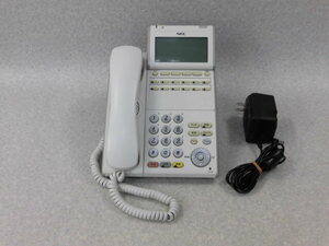 ▲kk カ1280)・保証有 NEC AspireX ITL-12D-1D(WH)TEL 12ボタンIP標準電話機 初期化済 アダプタ付き
