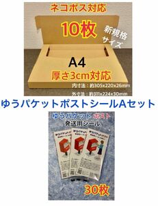 ★【10枚】A4サイズ(最大)ネコポス対応 +ゆうパケットポストシール30枚
