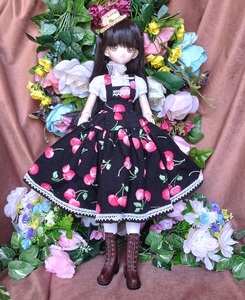 アゾン４５用の服AF302（ｆ・チェリー白）ＭＤＤ・ＤＤＰ・オビツ５０にも