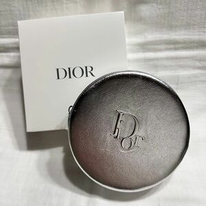 Christian Dior ディオール ノベルティ ポーチ シルバー ラウンドポーチ 新品未使用♪