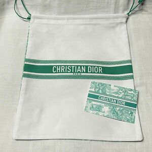 Christian Dior ディオール ノベルティ 2024 サマーコレクション 巾着 ポーチ グリーン ムエット 新品未使用♪